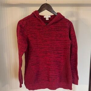 Christopher & Banks Red Striped Sweater with Hood Size Small Vintage 90s Boho